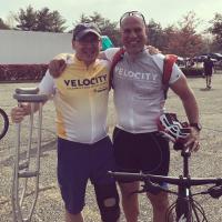 Dr. James McKiernan (left) with Michael Furman at the Velocity Ride